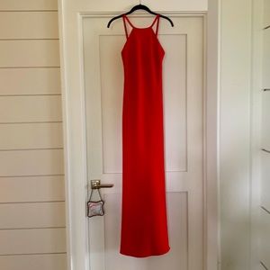 red evening gown
